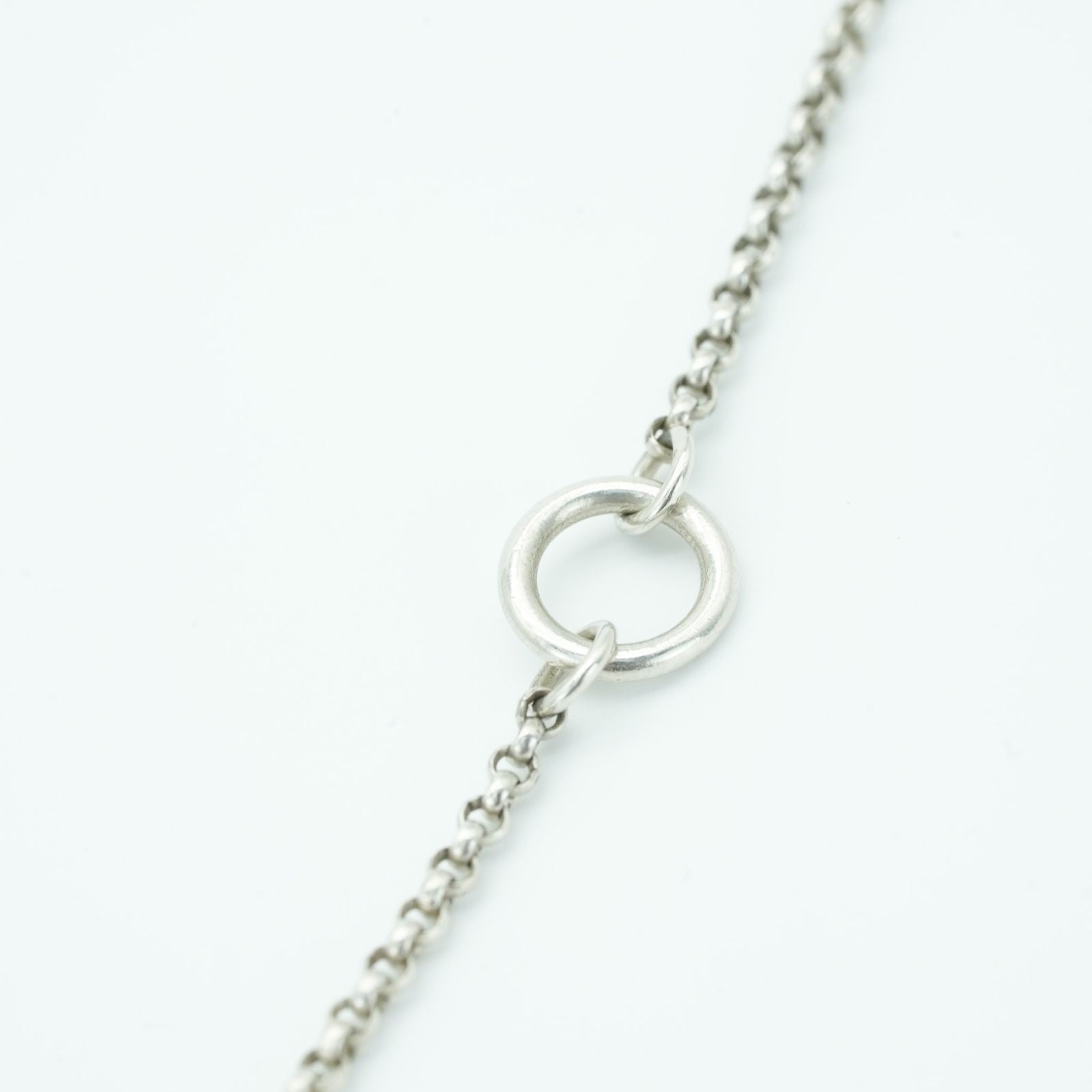 HERMES Ex Libris MM Necklace Coin Silver for Women' Men's
