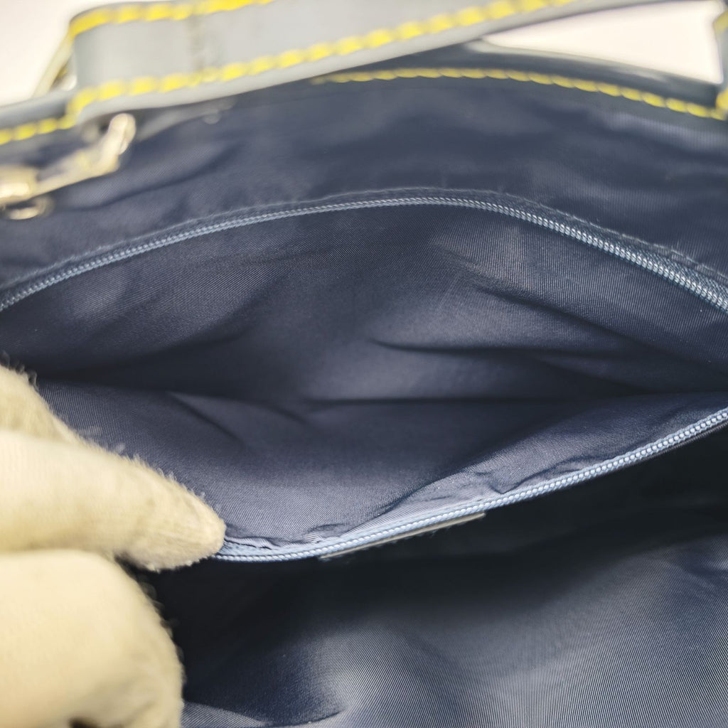 Dior Trotter Tote Bag Canvas and Leather Navy Color