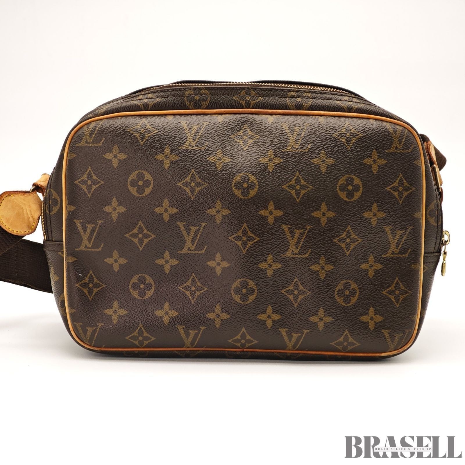 LOUIS VUITTON Reporter PM Crossbody Shoulder Bag Monogram Leather M45254 Brown