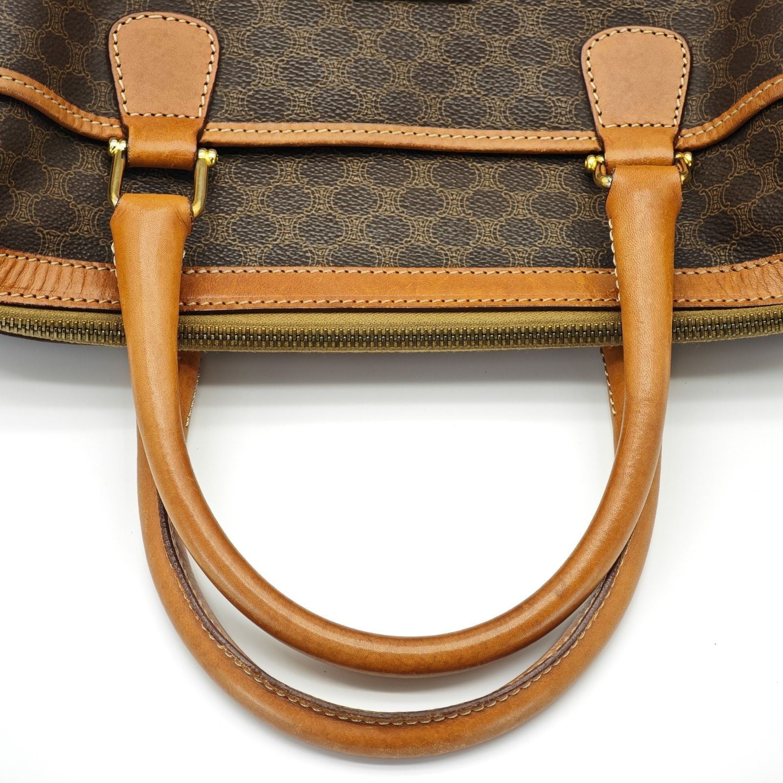 CELINE Macadam Handbag Mini Boston Bag Brown Women's