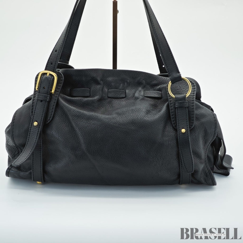 Miu Miu Madras 2-Way Bag RL0058 Handbag Shoulder Bag Black Women's