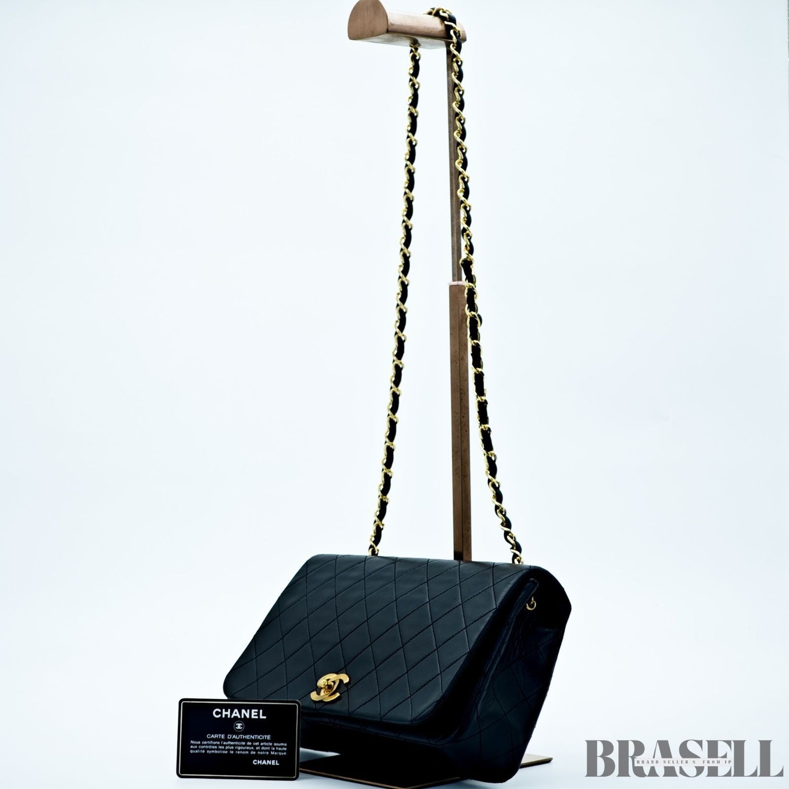 Chanel Matelassé 23 Lambskin Black 1192228 Shoulder Bag Flap Compact Black