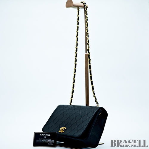 Chanel Matelassé 23 Lambskin Black 1192228 Shoulder Bag Flap Compact Black