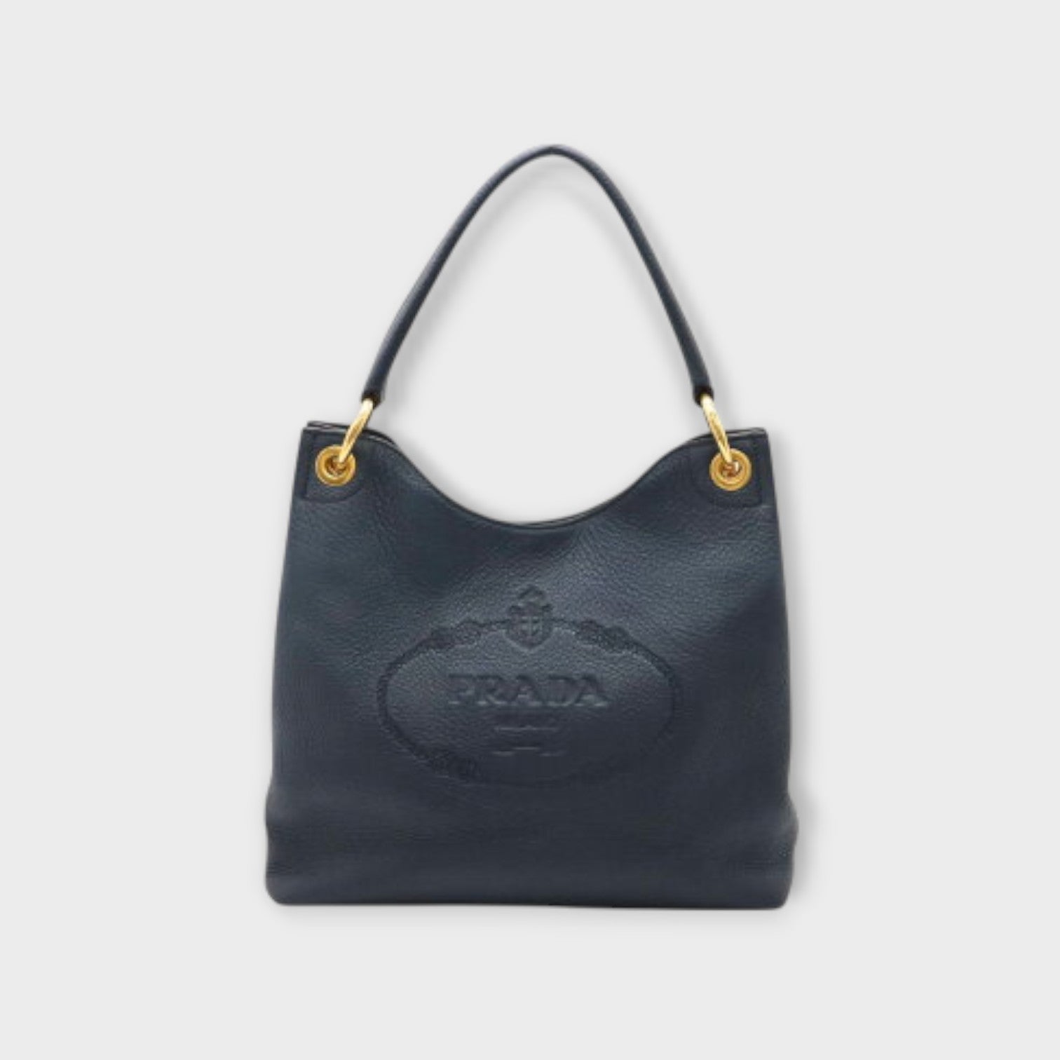 Prada Logo-Stamped Leather Shoulder Bag One-Shoulder Baltico【A】
