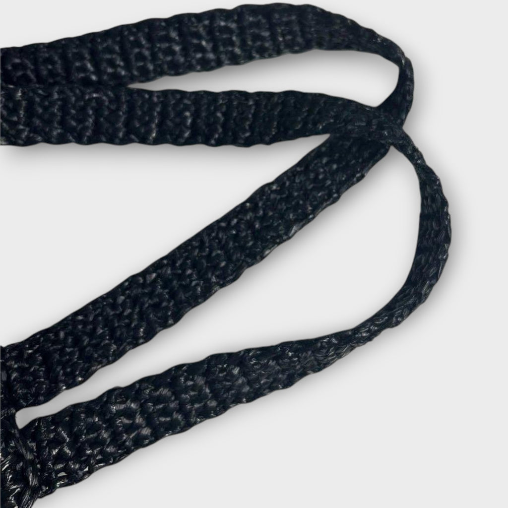 PRADA Logo Crochet Black Tote Bag