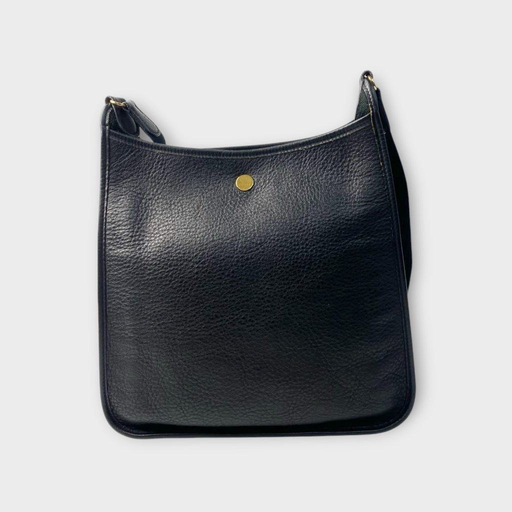 Hermès Vespa PM Black Shoulder Bag Leather A Stamp Gold Hardware 【A】