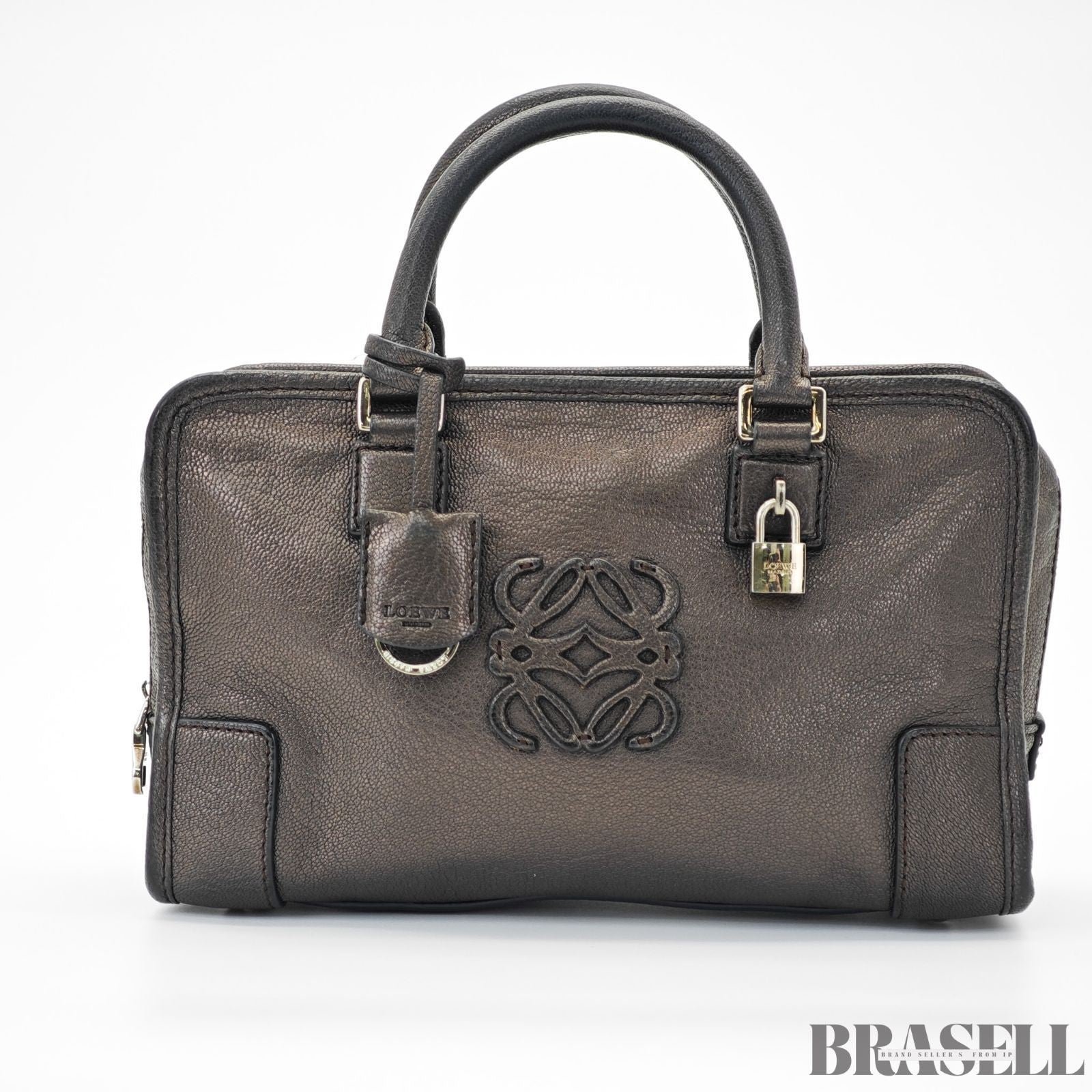 LOEWE Amazona 23 Bag Horizontal Handbag Gunmetal Women's and Men's