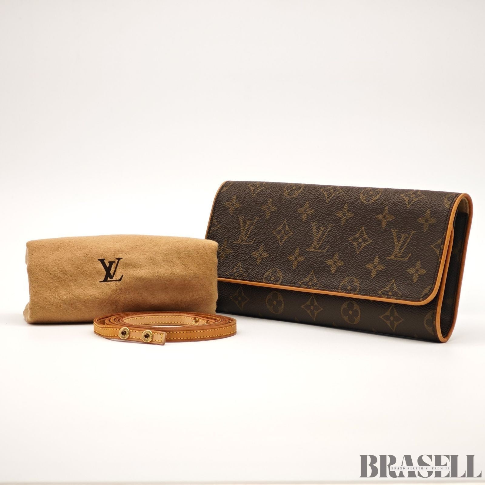 Louis Vuitton Pochette Twin GM M51852 Monogram Canvas Brown Shoulder Bag