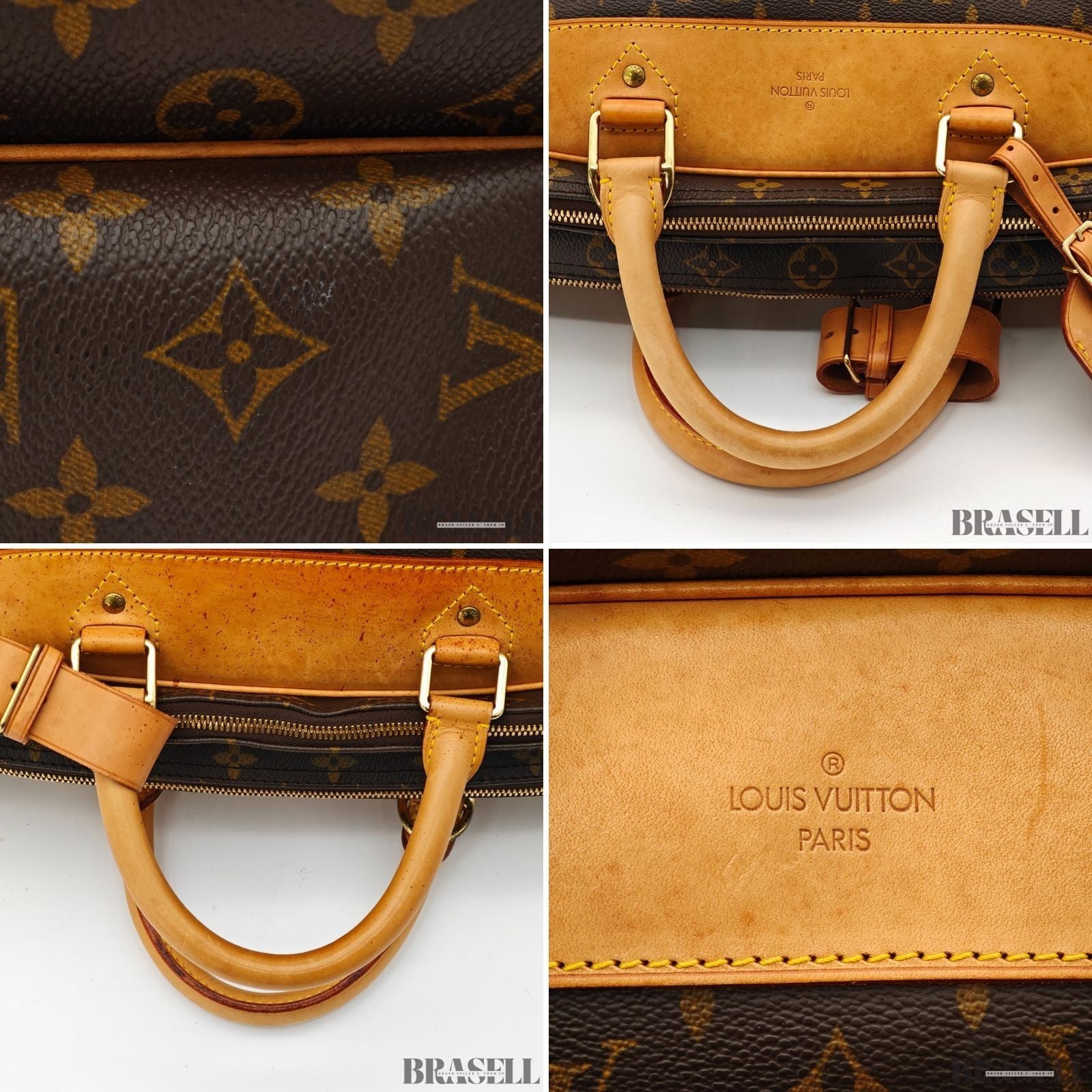 Louis Vuitton Alize 24 Heures Monogram M41399 2way Handbag Shoulder Bag Brown