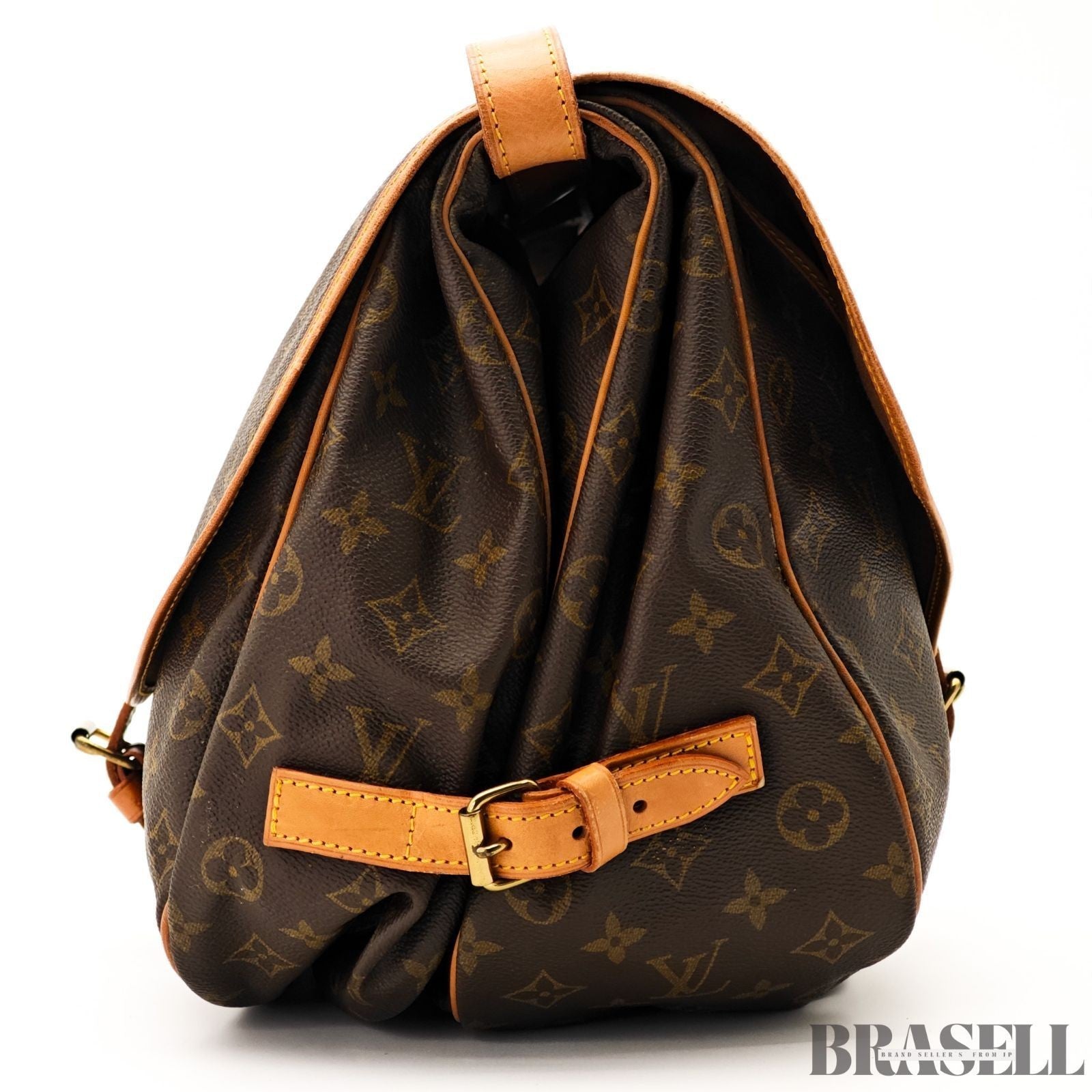 Louis Vuitton Saumur 35 M42254 Shoulder Bag Monogram Canvas Leather Brown Women