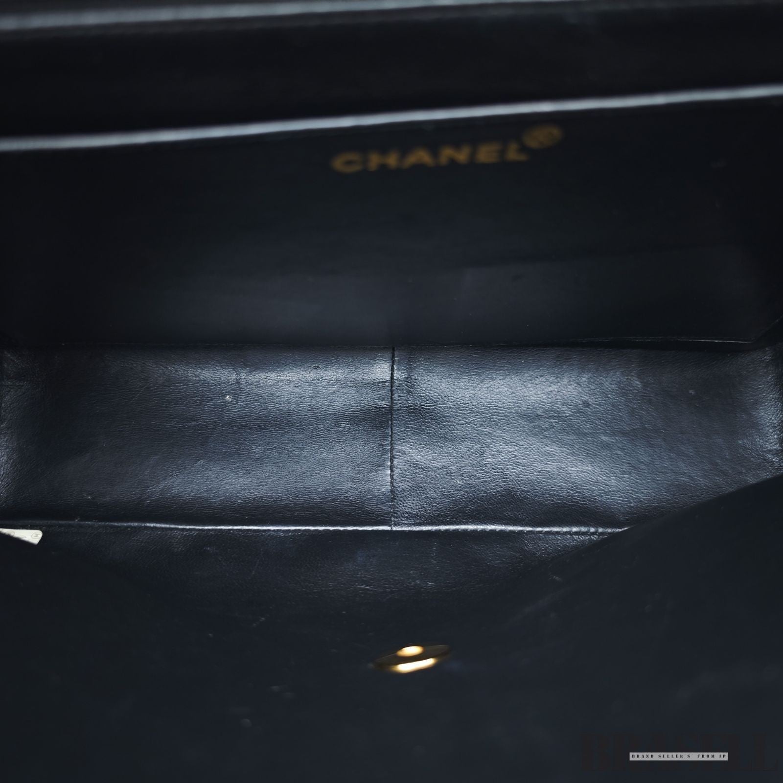 CHANEL Matelasse 30 Flap Chain Shoulder Bag Lamb Skin Black Gold CC Auth