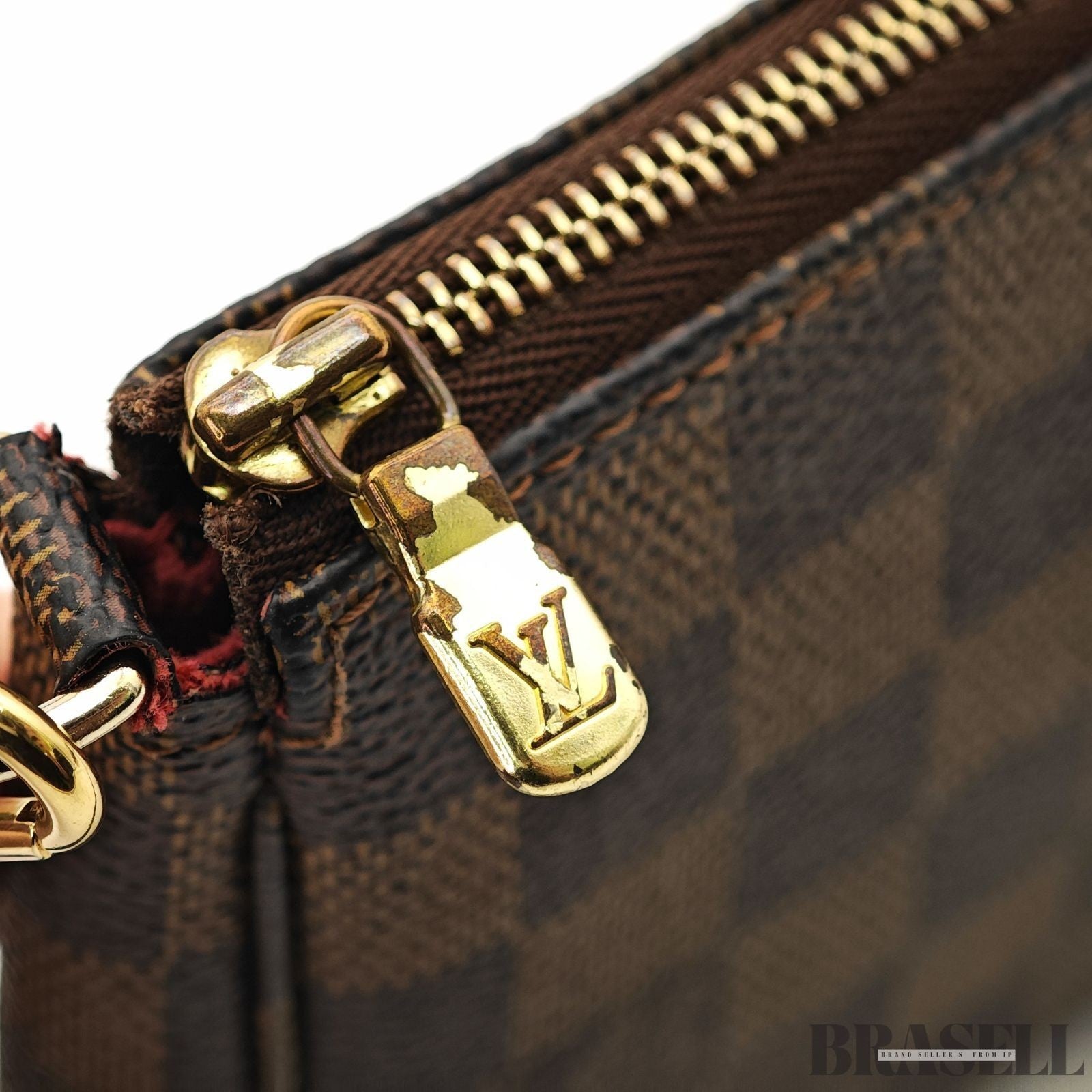 Louis Vuitton Damier Pochette Accessoires N51985 Handbag Monogram Canvas Brown