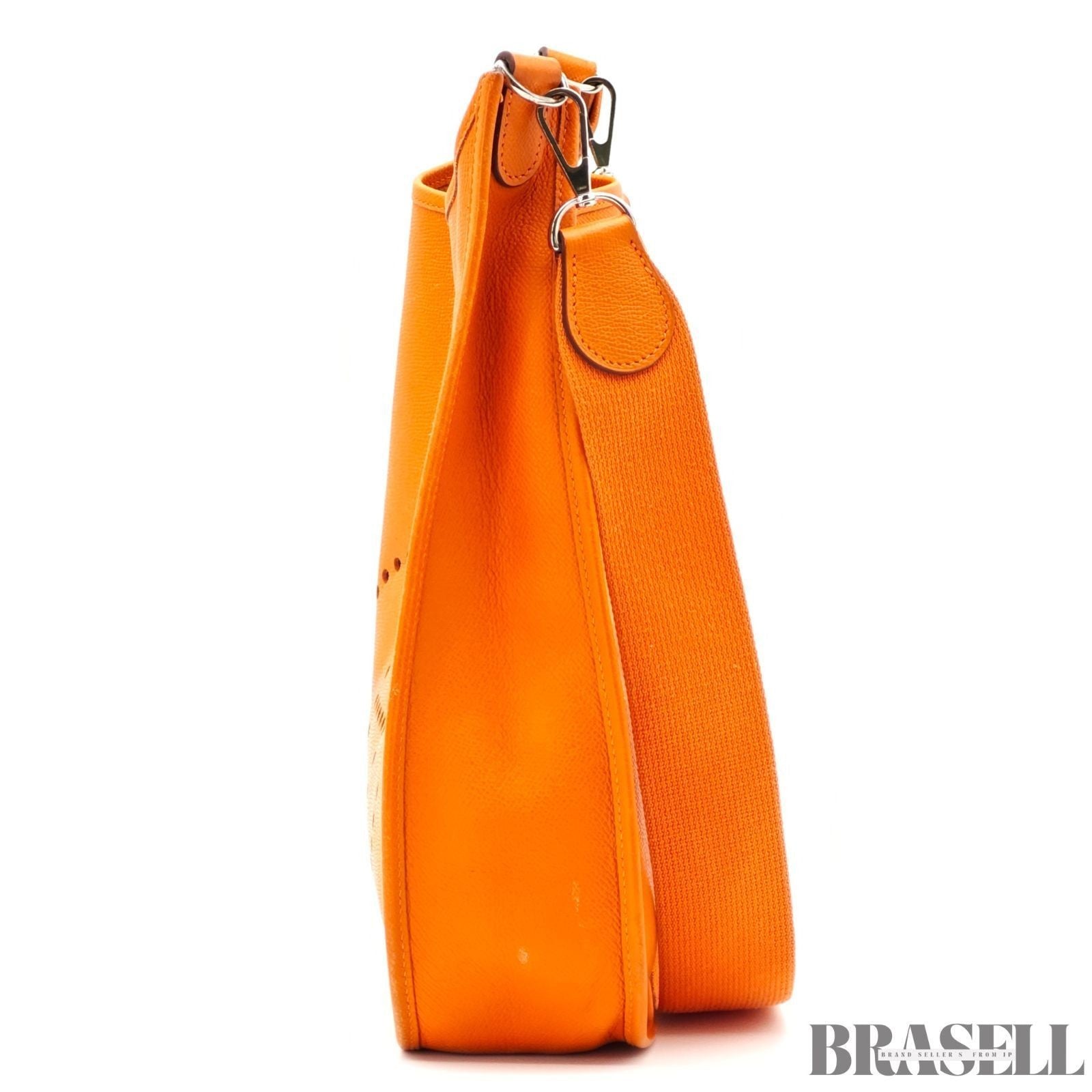 Hermes Evelyn PM Orange Toryon Clemence Crossbody Shoulder Bag w/Dust Bag Strap