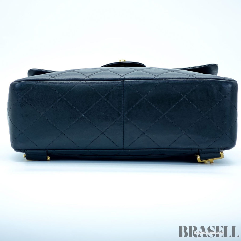 Chanel Matelassé Vintage Square Backpack 4B000272 Bag Flap Black Ladies
