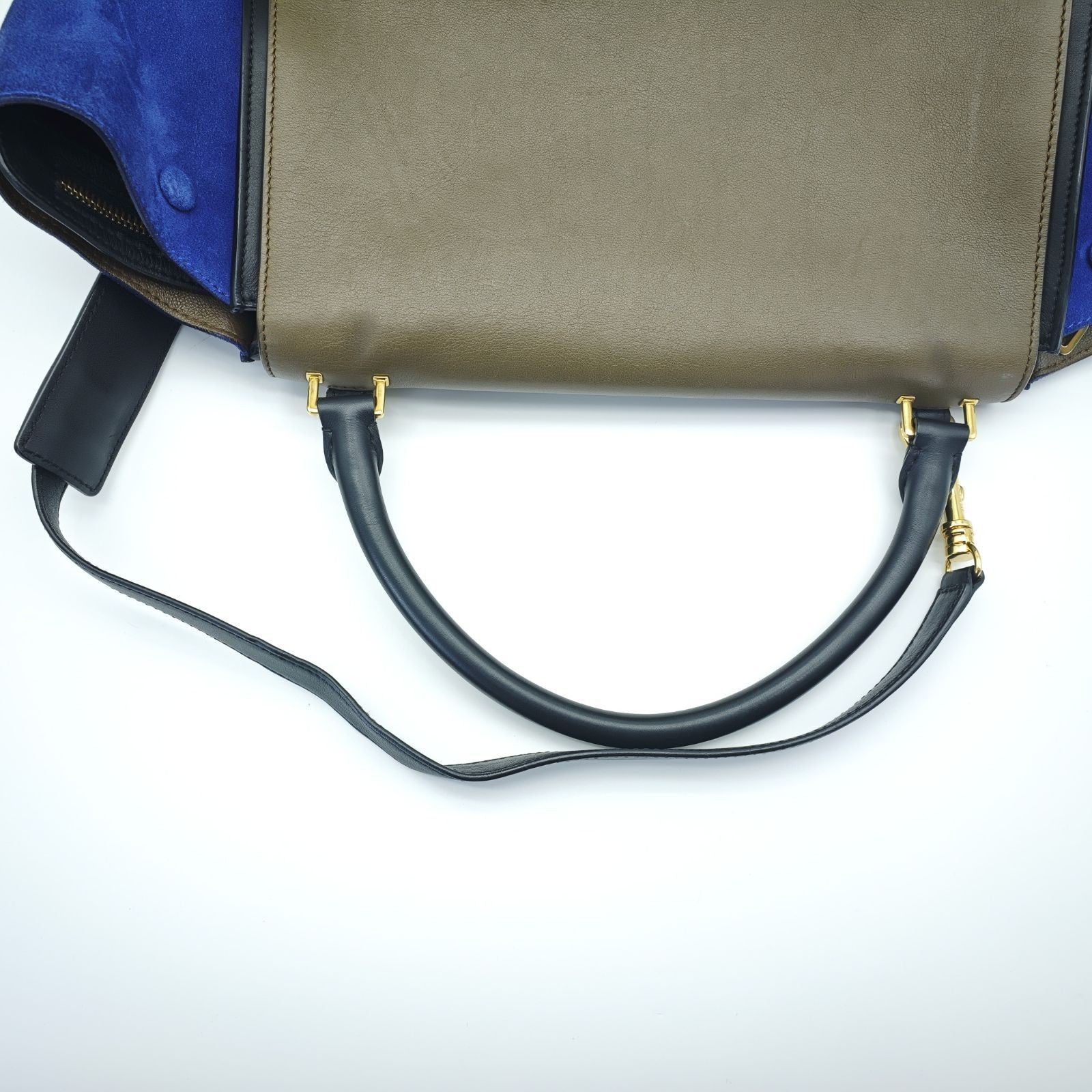 CELINE Trapeze Small 2-Way Bag Black with Flap with Shoulder Strap