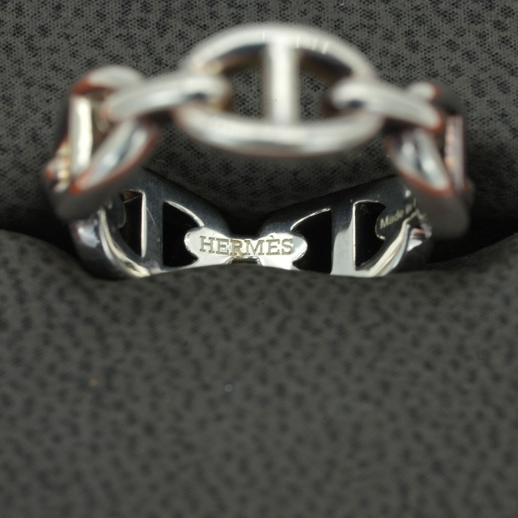 HERMES Anchaîne Chaine d'Ancre Ring Men's Silver SV925 #56