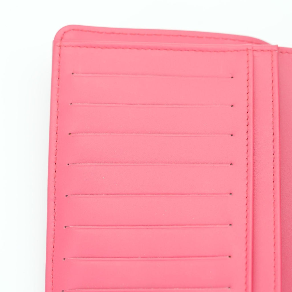 CHANEL Matelasse Long Wallet Enamel Pink Women's