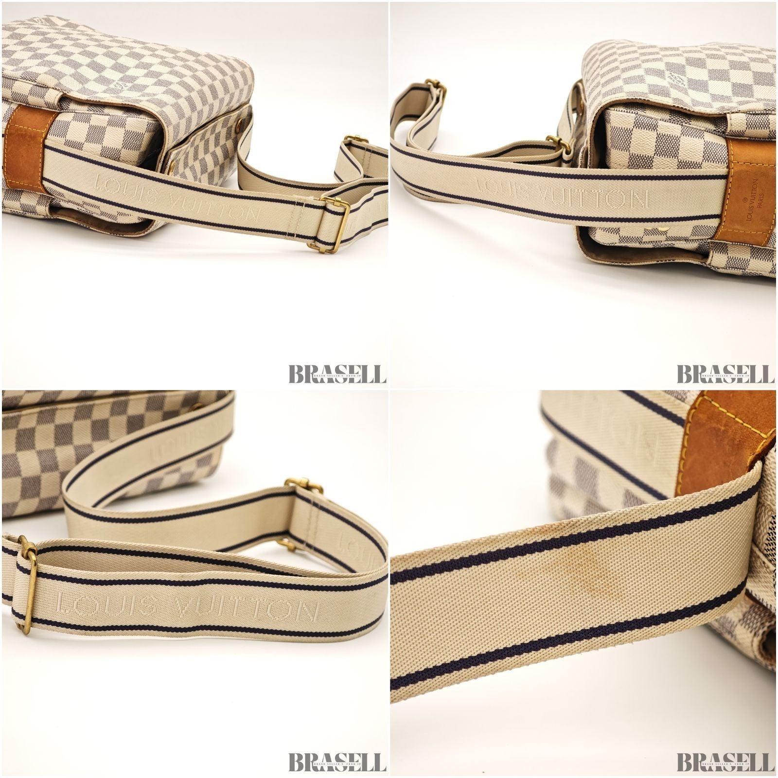 Louis Vuitton Damier Azur Naviglio N51189 Messenger Bag Shoulder Bag Off White