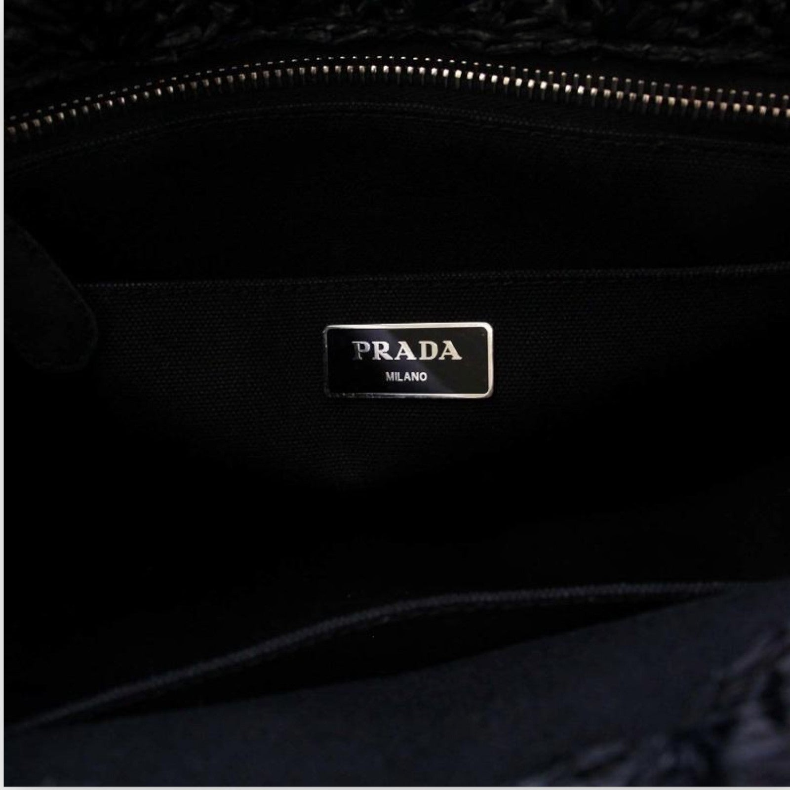 PRADA Canapa Raffia Basket Bag Tote Bag Handbag Beige 1BG889