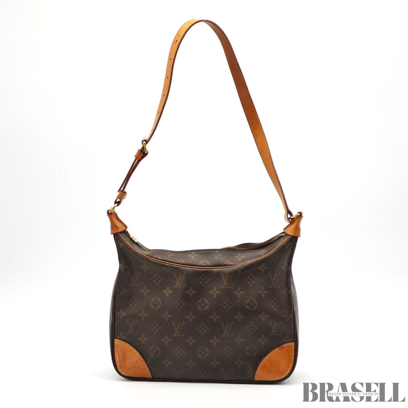 LOUIS VUITTON Boulogne 30 Shoulder Bag Monogram Leather Brown M51265 Women