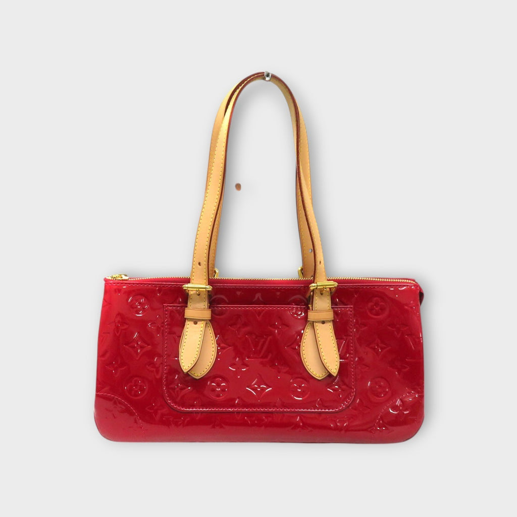 Louis Vuitton Rosewood Avenue Handbag Patent Monogram Vernis M93507 Red【A】