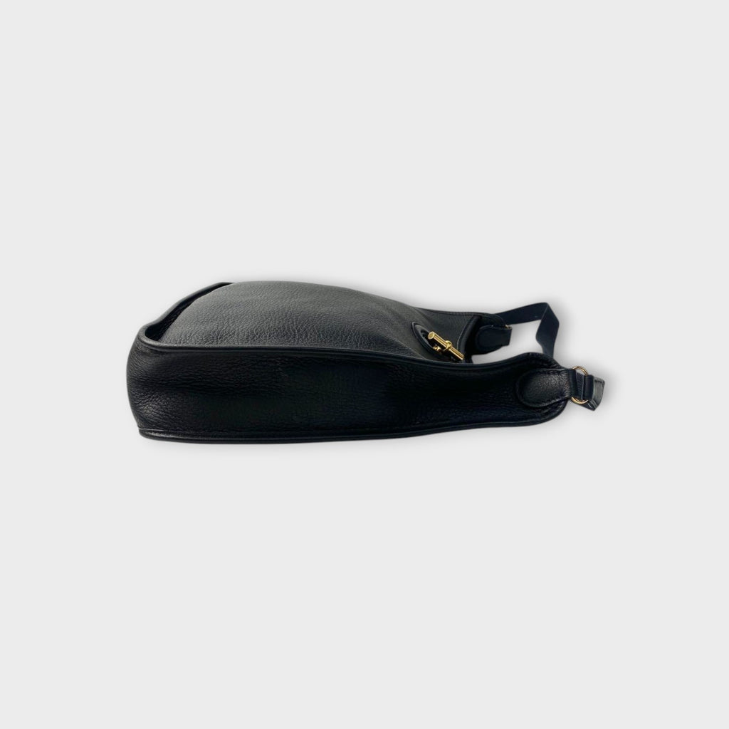 Hermès Vespa PM Black Shoulder Bag Leather A Stamp Gold Hardware 【A】