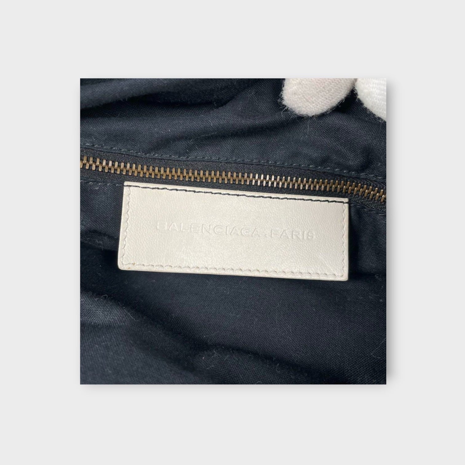 Balenciaga 2Way Handbag Shoulder Bag White Leather Zip 【B】