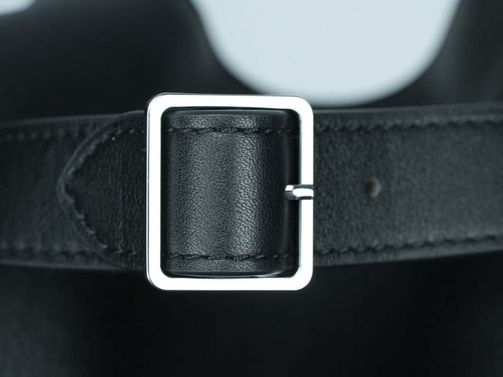 The Row Soft Margaux 15 Bag in Black saddle leather