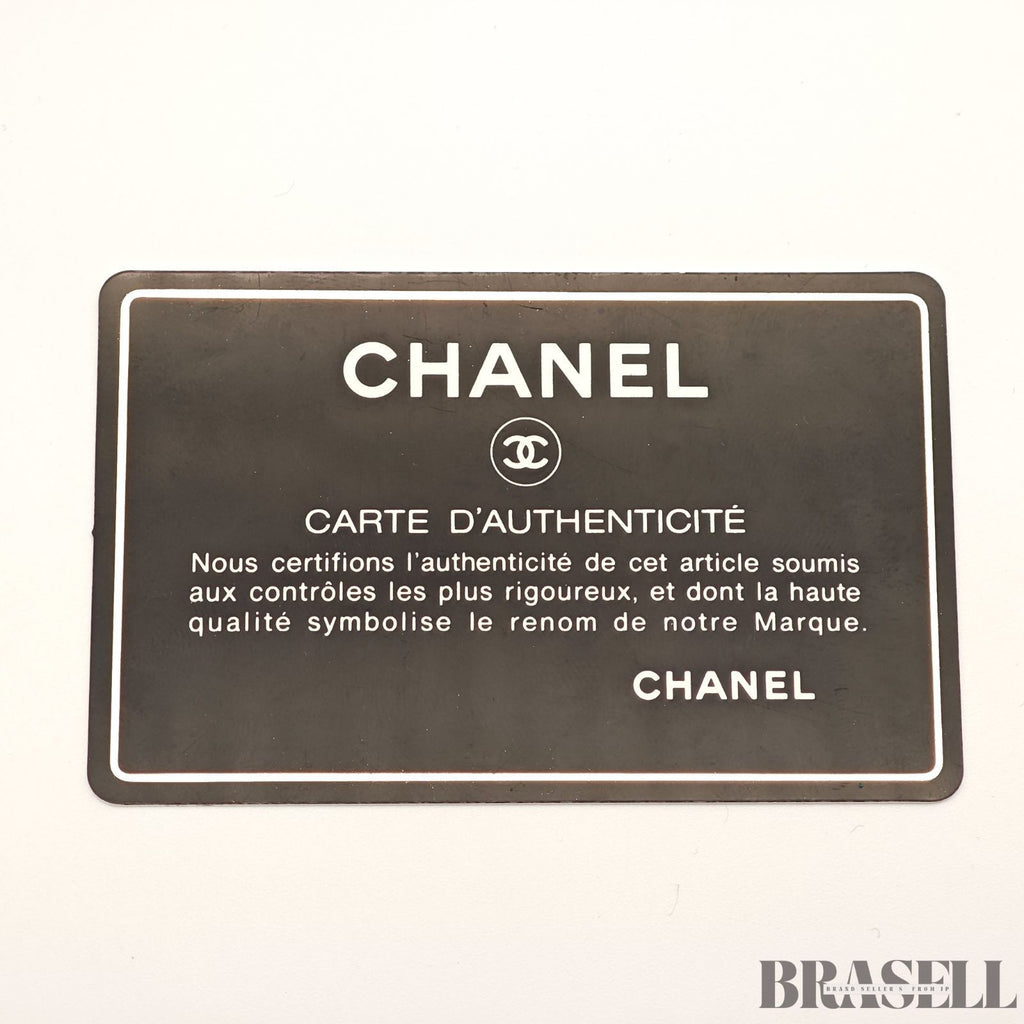 Chanel caviar skin A01804 Coco Mark Tote Bag Handbag Black Women Guarantee Card