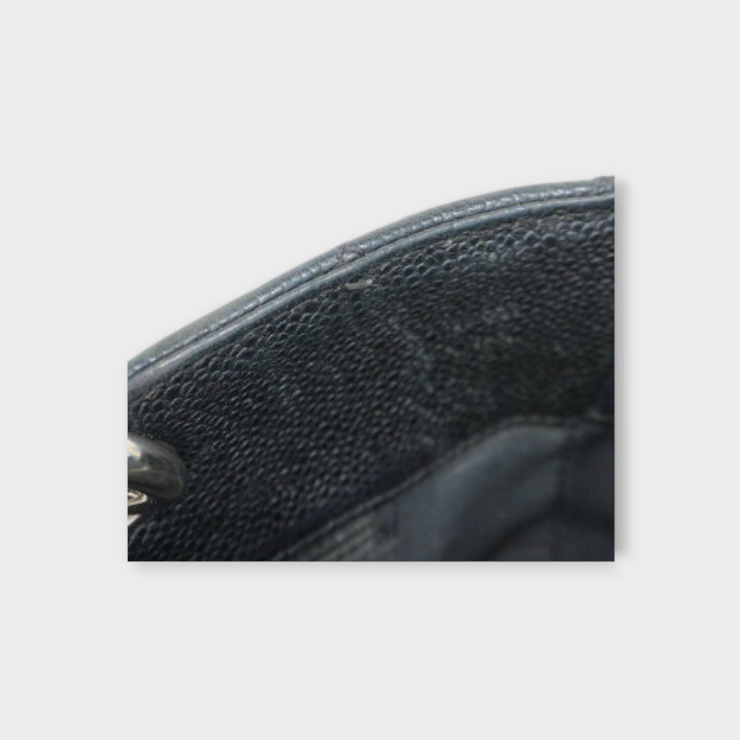 CHANEL Tote bag matrasse caviar skin black silver hardware chain