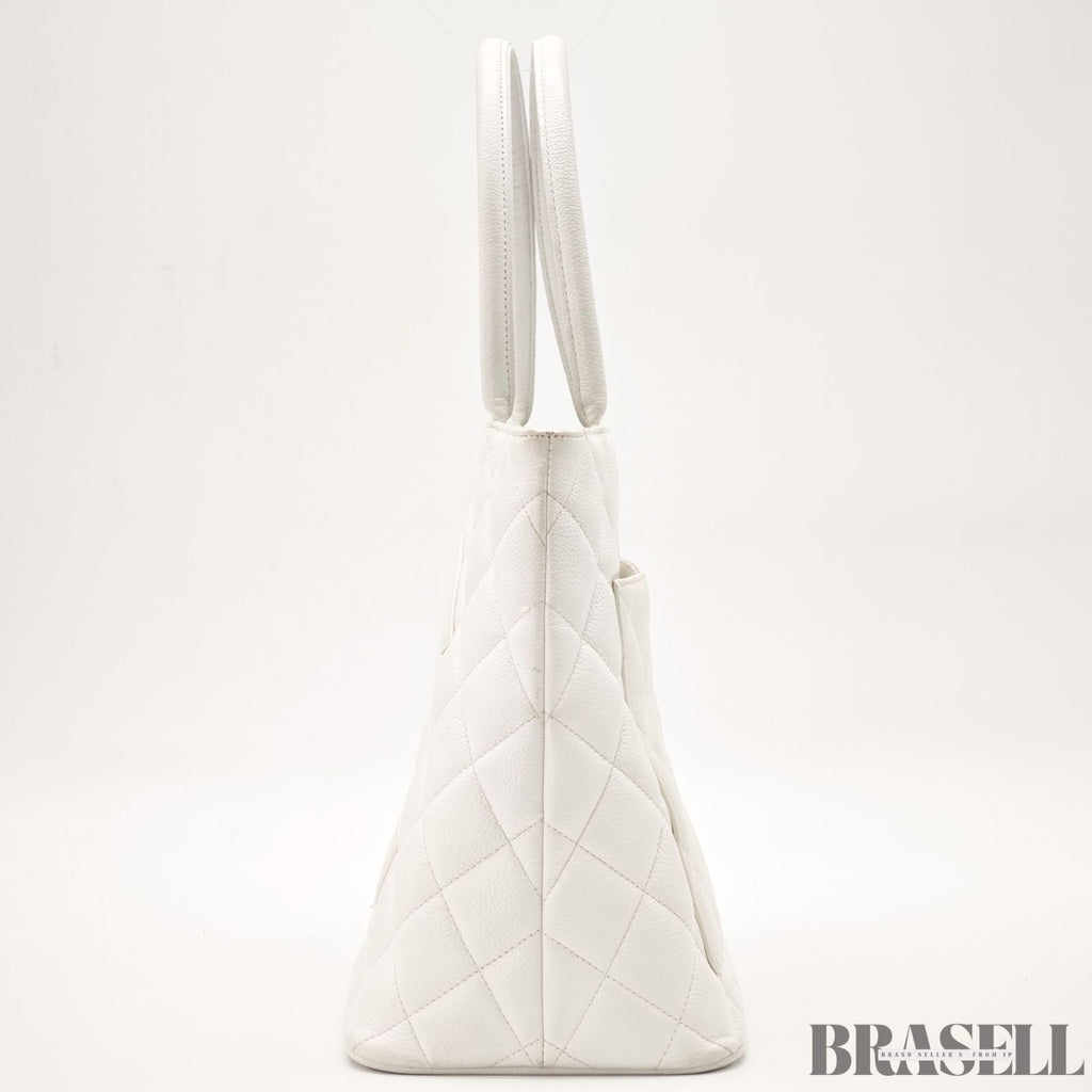 Chanel Reissue Tote Caviar Skin White Tote Bag White Women With Guarantee Card