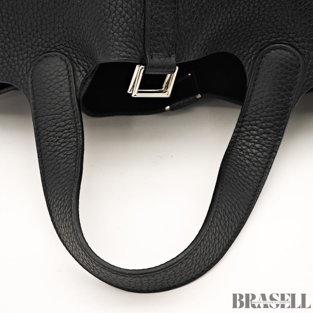 HERMES Picotin Lock 18 PM Taurillon Clemence Handbag Tote Bag Black Dust Bag