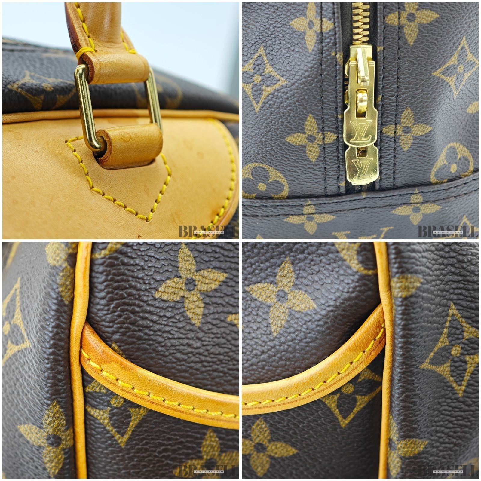 LOUIS VUITTON Deauville M47270 Monogram Travel Handbag Large Brown Unisex