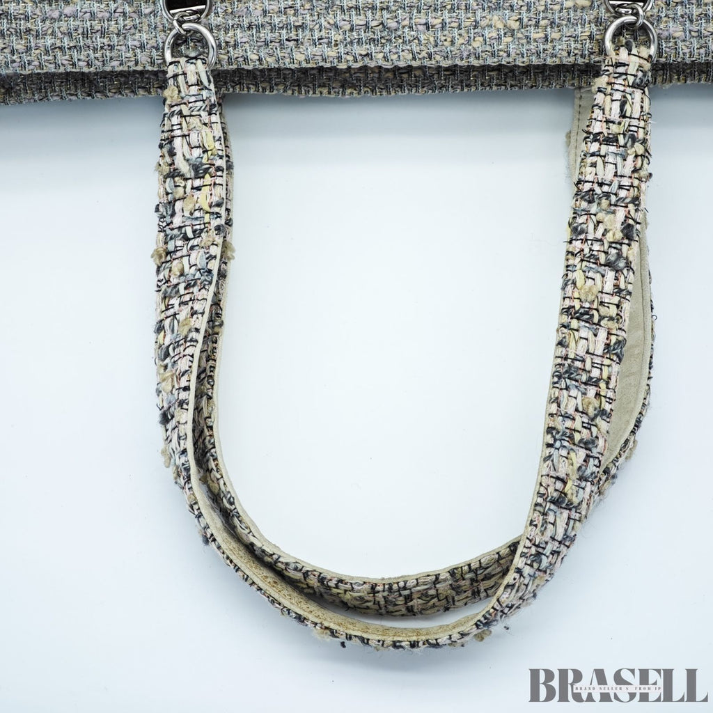 Chanel Cambon Line Tweed Multicolor Silver Tote Bag No 9 A25170 Woman