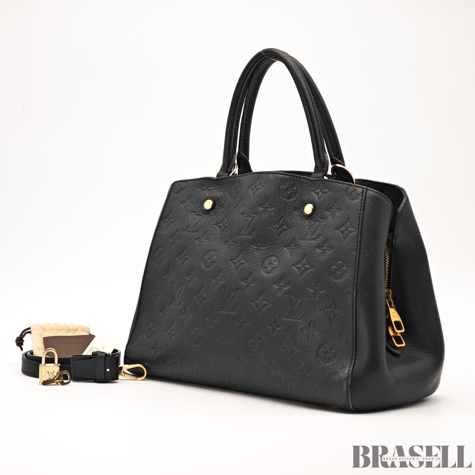 Louis Vuitton Empreinte Montaigne MM M41048 2Way Handbag Shoulder Bag Black