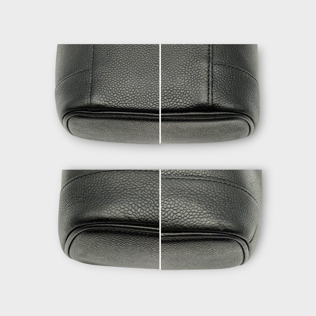 CHANEL Vanity Bag in Black Caviar Leather with Coco Mark