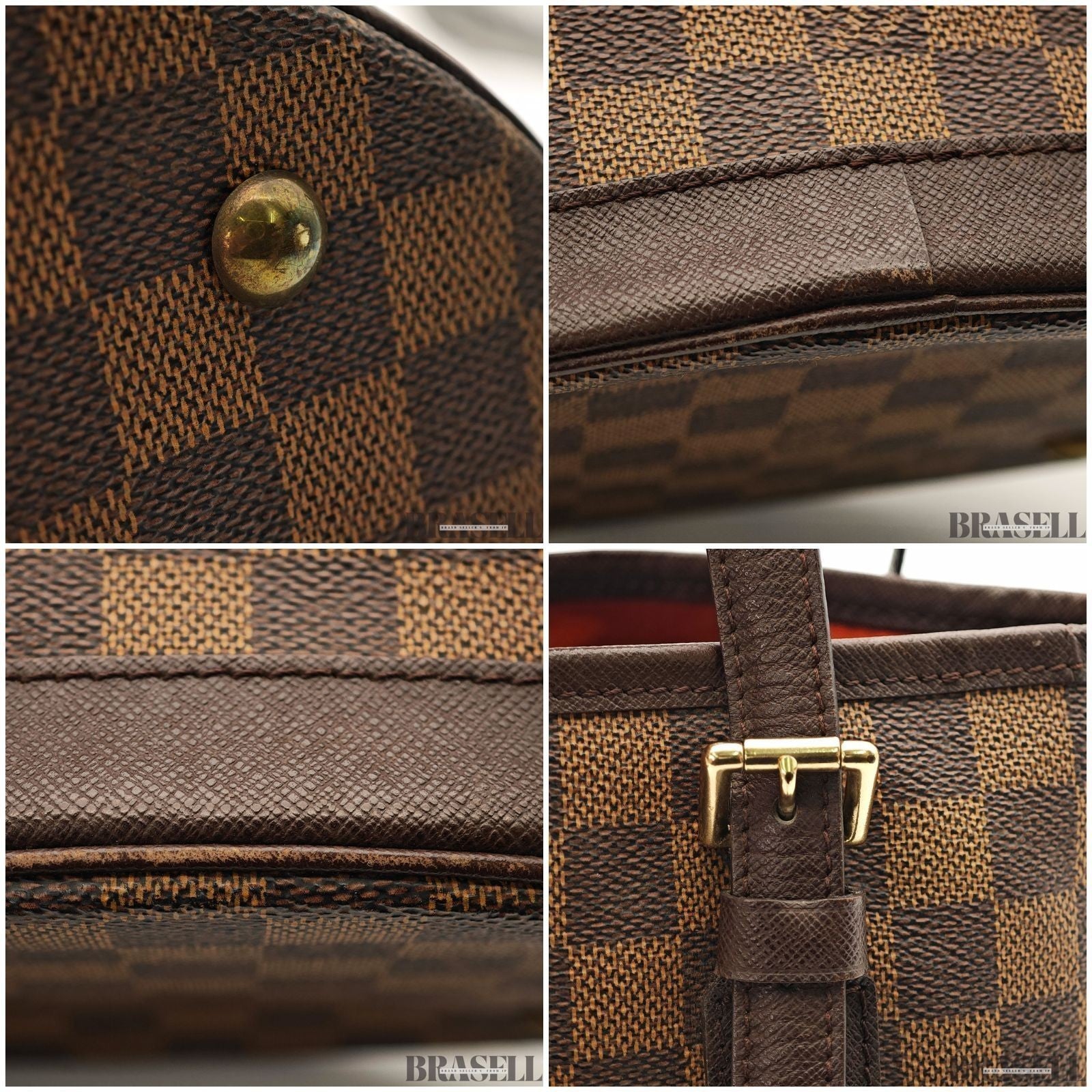 Louis Vuitton Mare N42240 Tote Bag With Pouch Bucket Bag Brown Gold Hardware