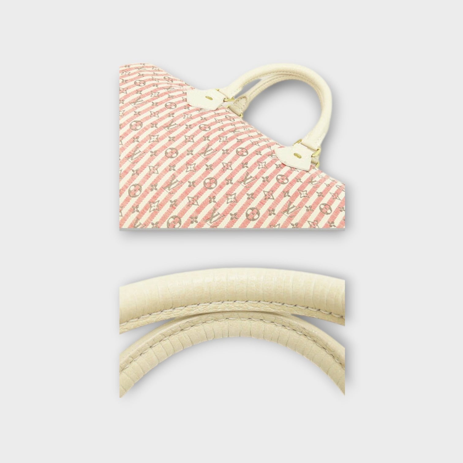 Louis Vuitton Monogram Mini Lin Croisette Speedy 30 Handbag Pink White M95501【S】