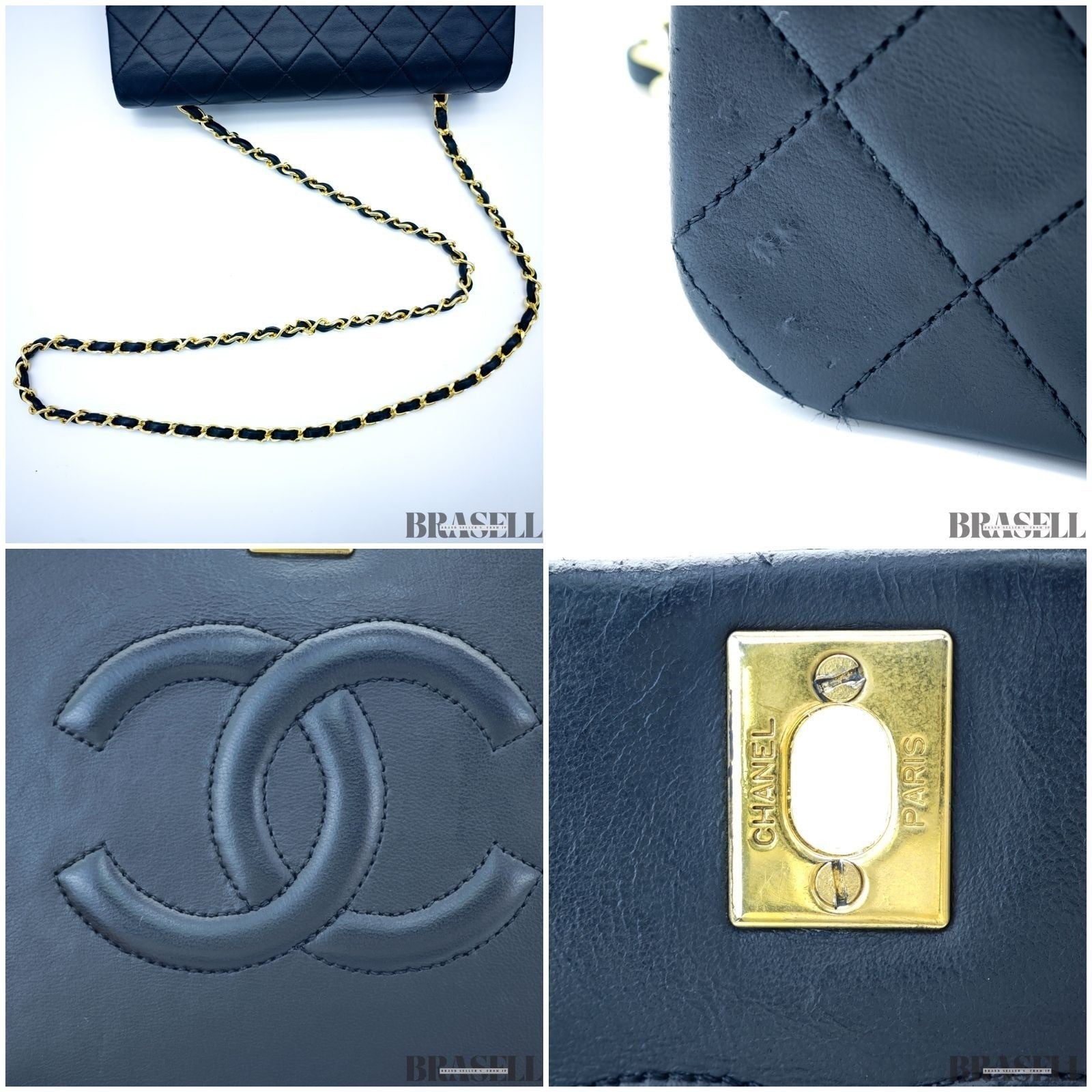 Chanel Matelassé 23 Lambskin Black 1192228 Shoulder Bag Flap Compact Black