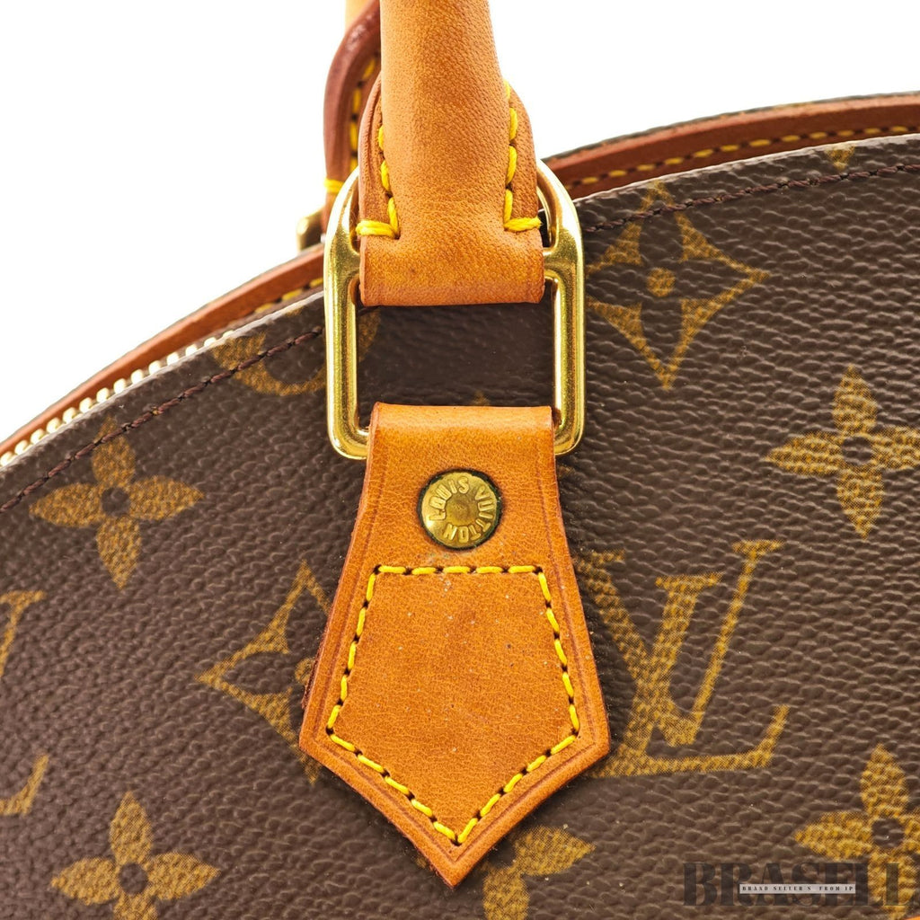 LOUIS VUITTON LV Logo Ellipse MM Hand Bag Monogram Leather Brown M51126 Large