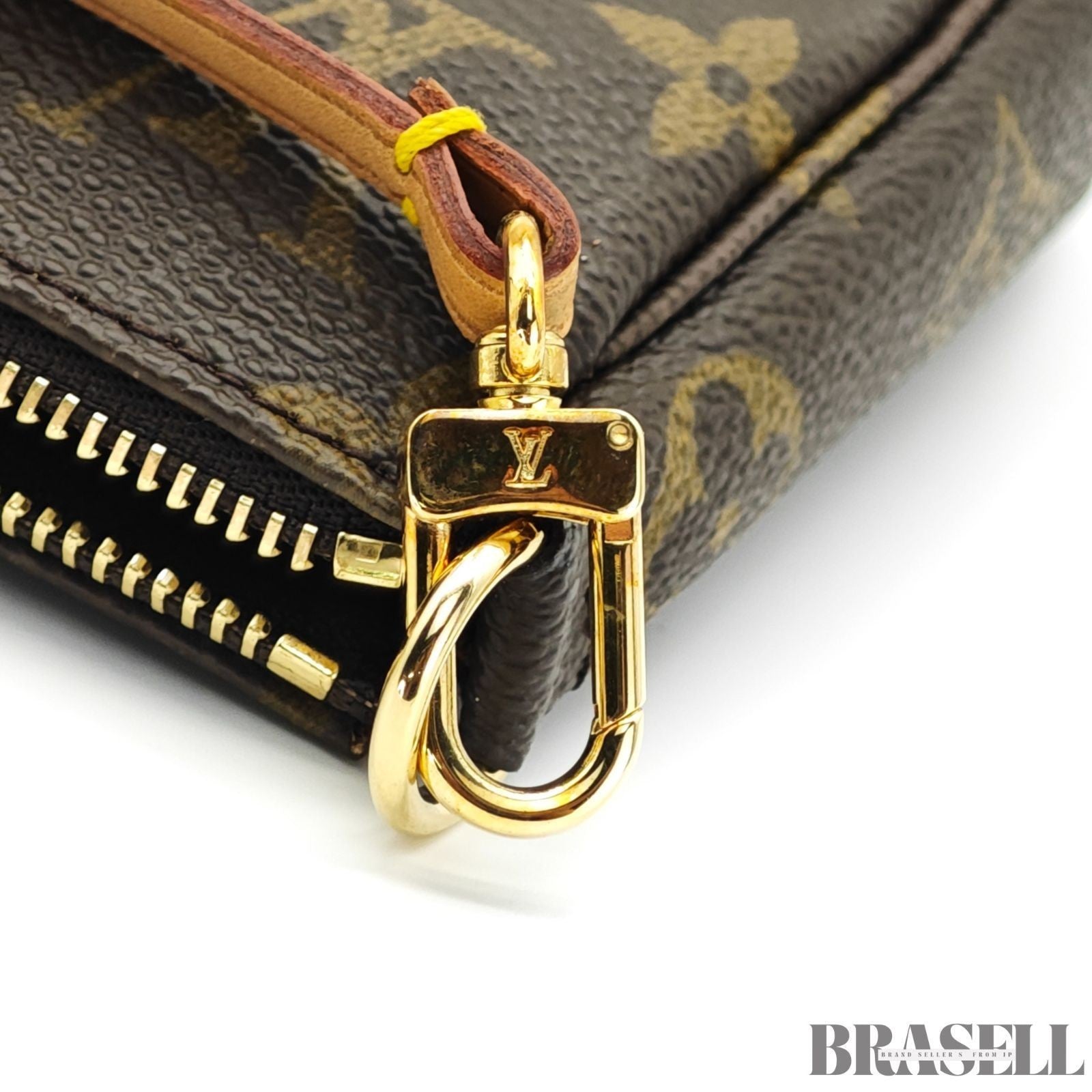 LOUIS VUITTON Pochette Accessoires M51980 Monogram Mini Handbag Brown Women’s