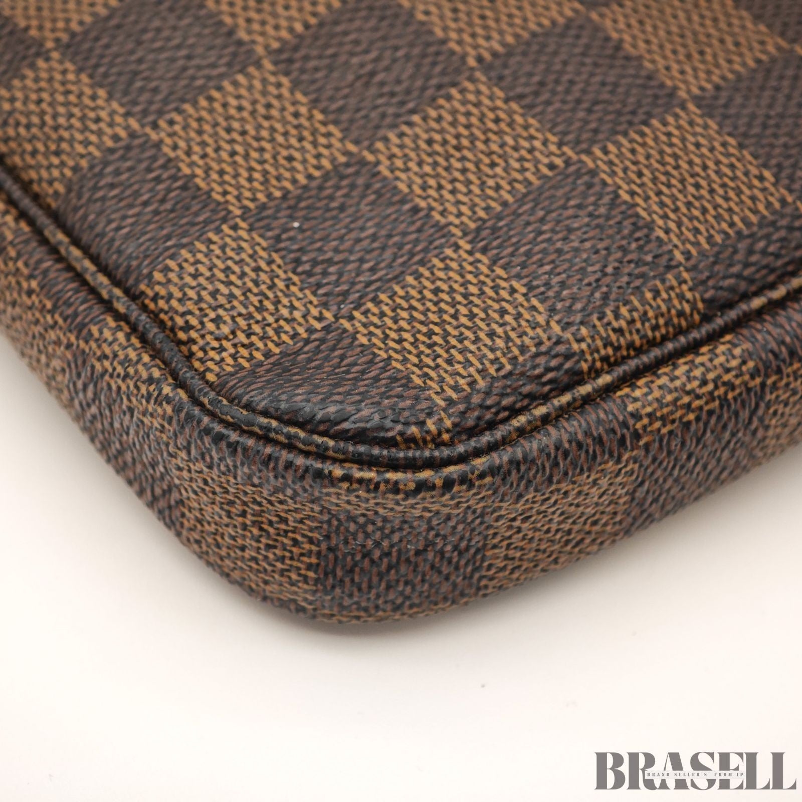 LOUIS VUITTON Damier Ebene Mini Pochette Accessoires Pouch N58009 Auth Brown