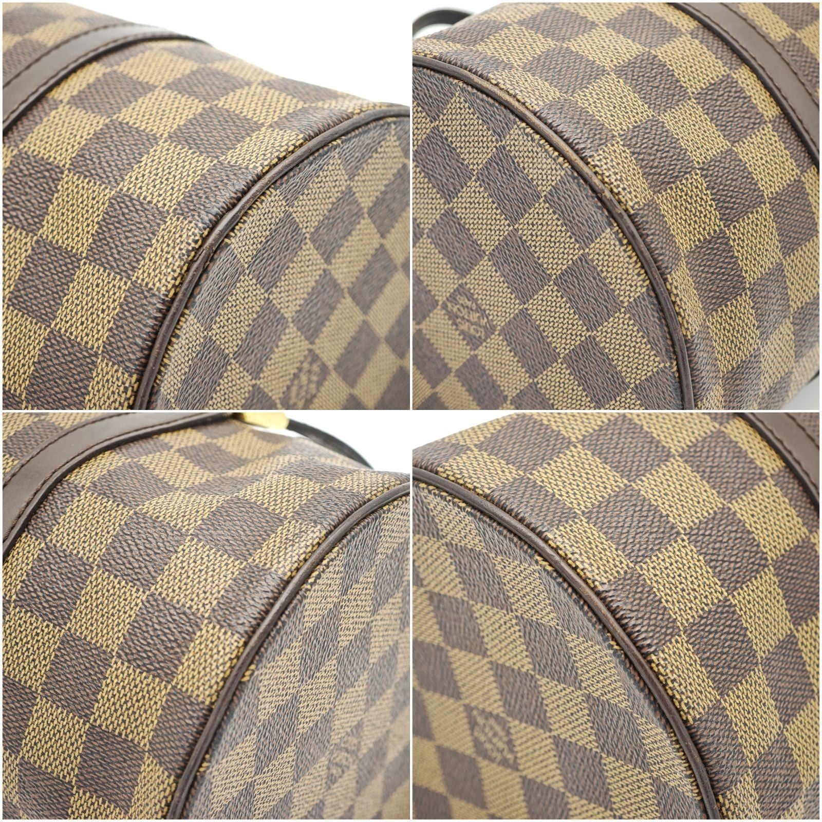LOUIS VUITTON Damier Papillon 30 N51303 Cylindrical Bag Brown