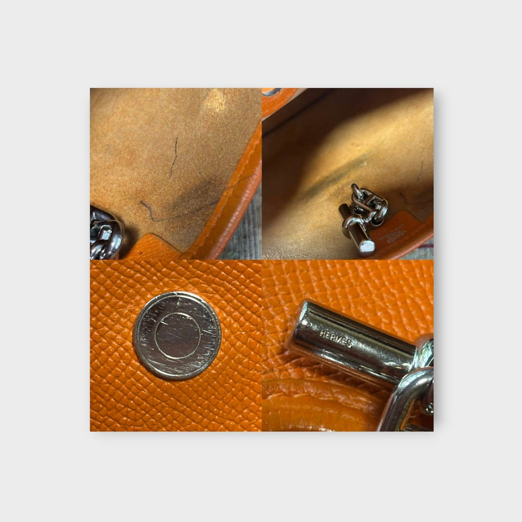 Hermès Vespa TPM Shoulder Bag Veau Epsom Orange Leather K Stamp 【B】
