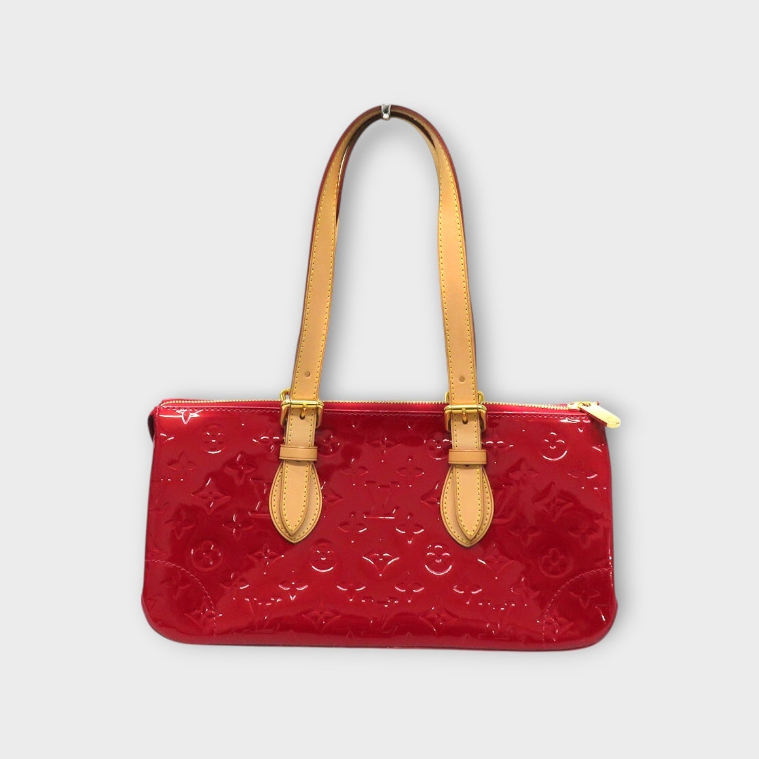 Louis Vuitton Rosewood Avenue Handbag Patent Monogram Vernis M93507 Red【A】