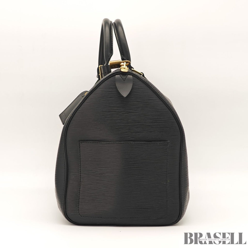 Louis Vuitton Epi Keepall 50 M42962 Boston Bag Travel Black Unisex w/Padlock Key