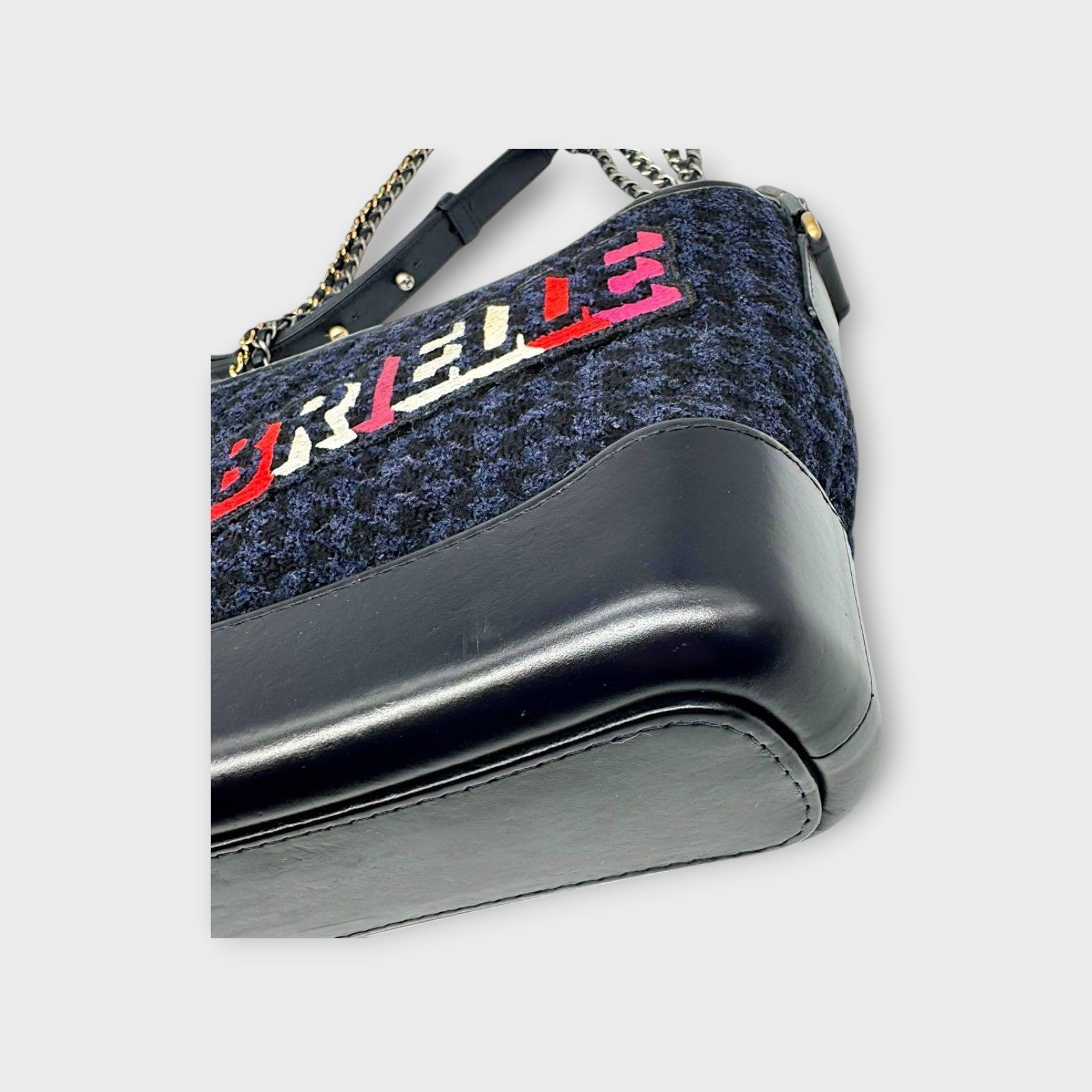 CHANEL Small Hobo Chain Shoulder Bag Gabrielle Tweed