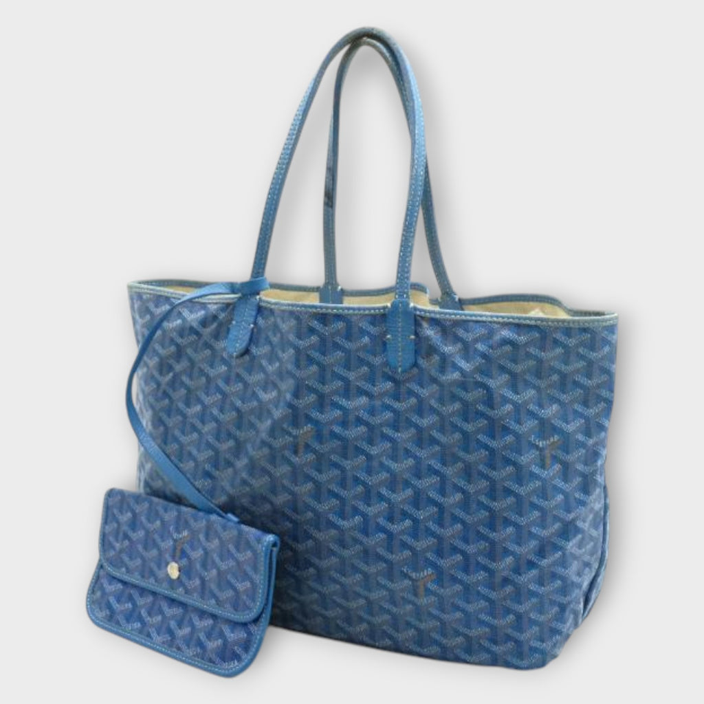 Goyard Saint Louis Tote Bag PM Blue with Pouch