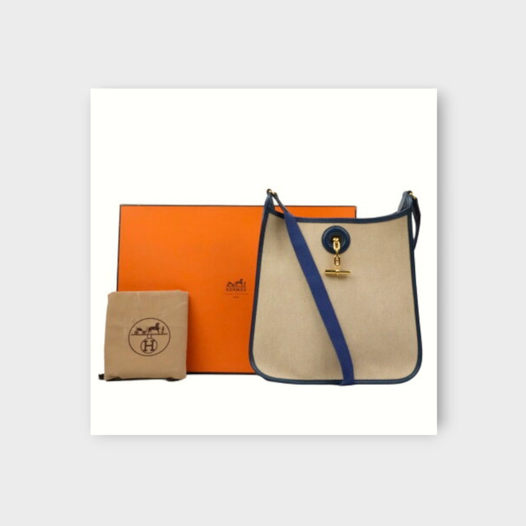 Hermès Vespa PM Vintage Canvas Shoulder Bag in Beige【A】