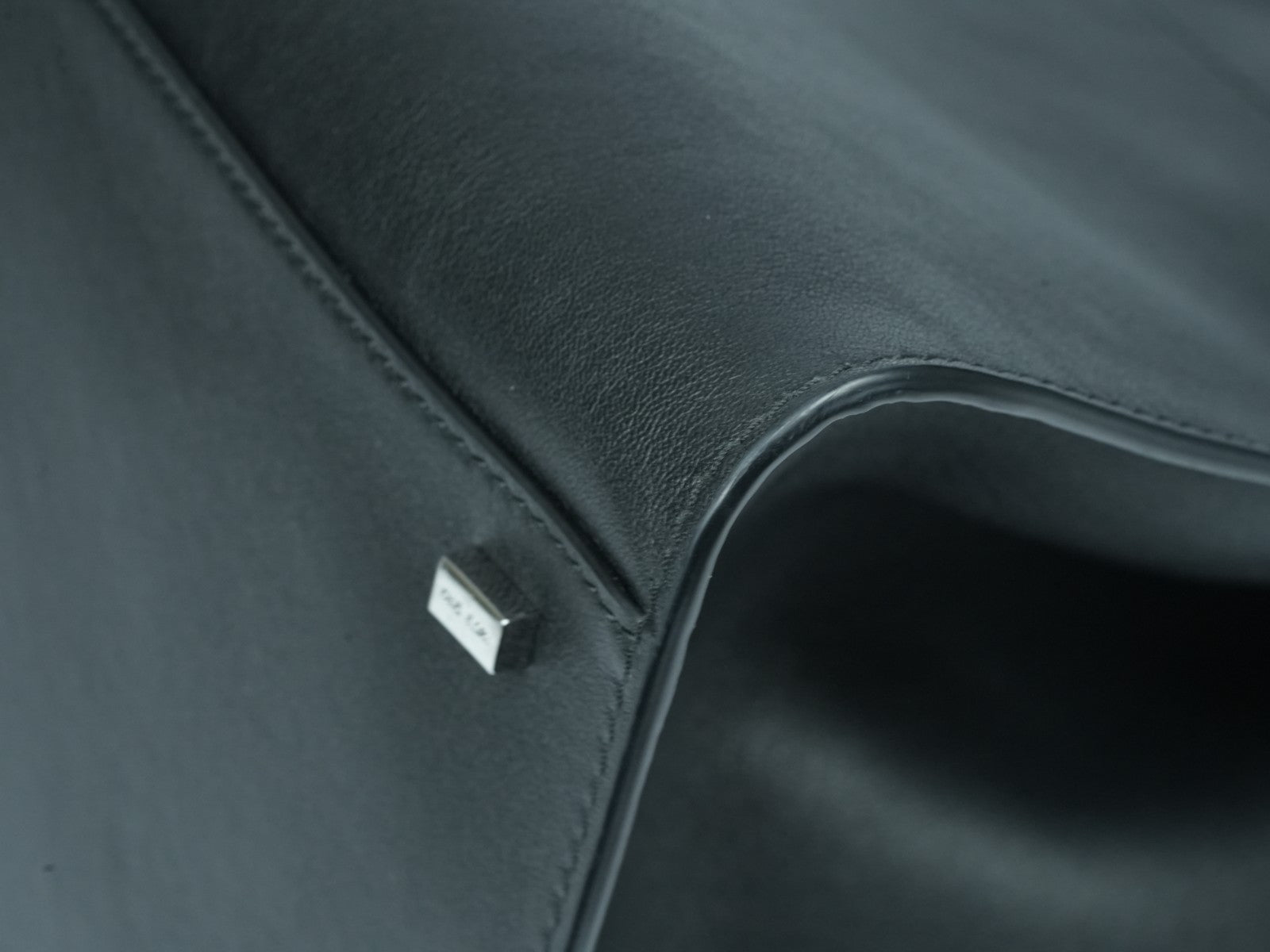 The Row Soft Margaux 15 Bag in Black saddle leather